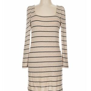Z Supply Beige Striped Sweater Dress